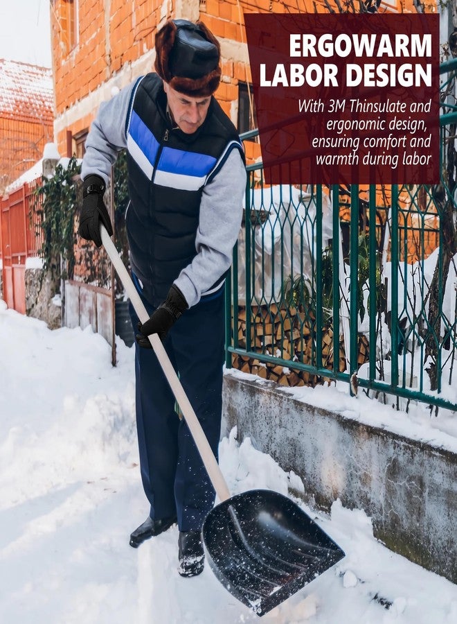 Odtmger Snow Shoveling Work Gloves -Cold Weather Winte Gloves Heavy-Duty, for Construction,Outdoor Labor - Image 4